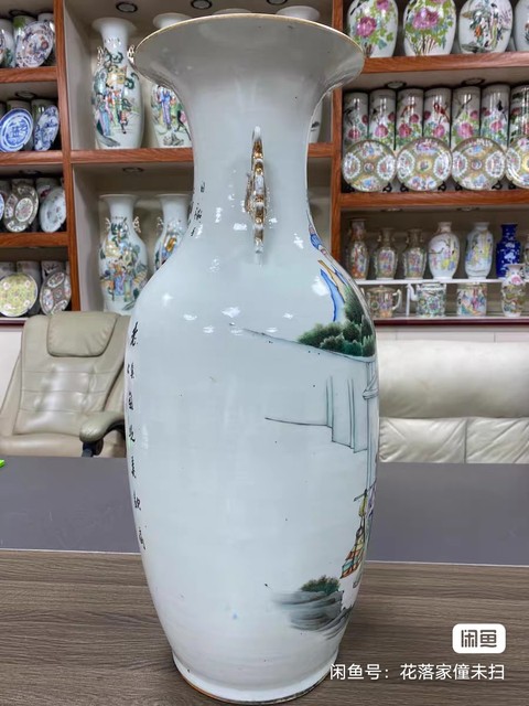 古玩陶瓷民國 彩繪人物嫁妝瓶真品鑒賞圖