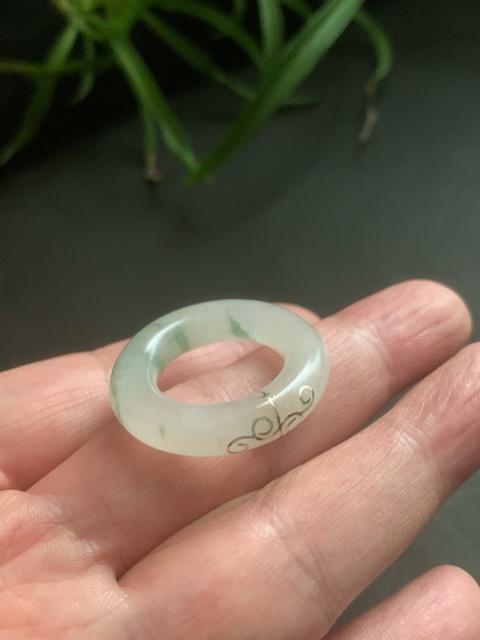 古玩玉器天然翡翠雕“素紋環(huán)”真品鑒賞圖