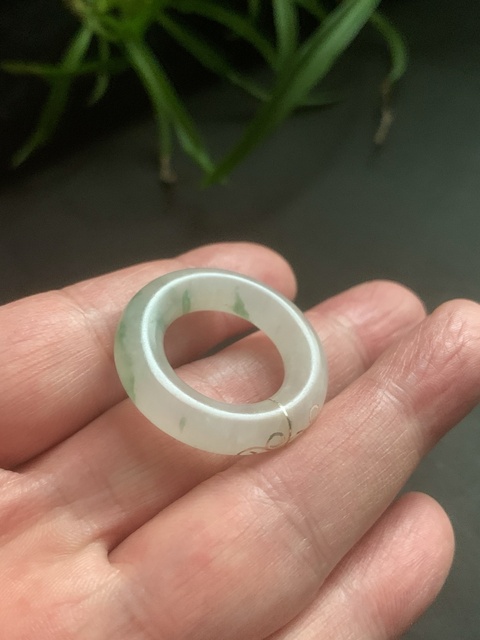 古玩玉器天然翡翠雕“素紋環(huán)”真品鑒賞圖