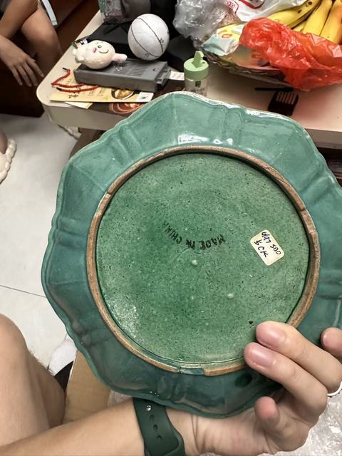 古玩陶瓷清晚期 綠釉貢盤真品鑒賞圖