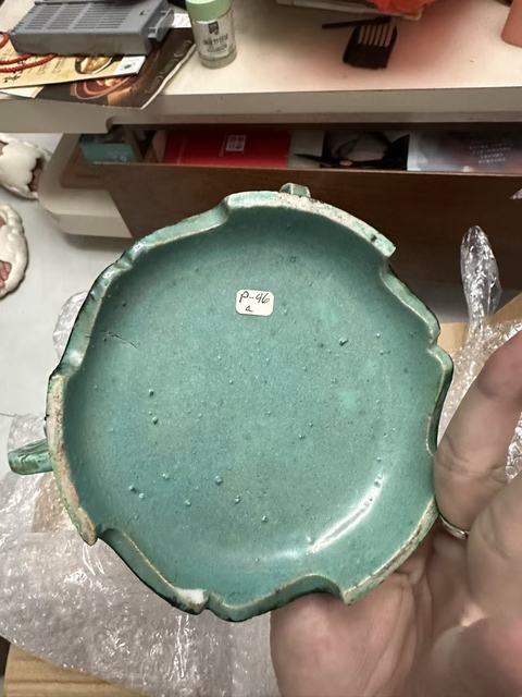古玩陶瓷清晚期 綠釉貢盤真品鑒賞圖