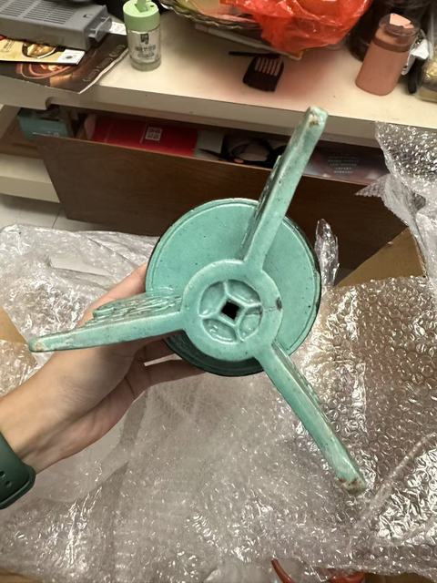 古玩陶瓷清晚期 綠釉貢盤真品鑒賞圖