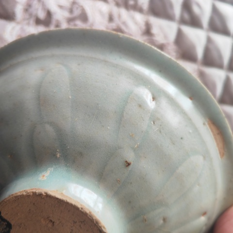 古玩陶瓷青白釉刻仰蓮紋碗真品鑒賞圖