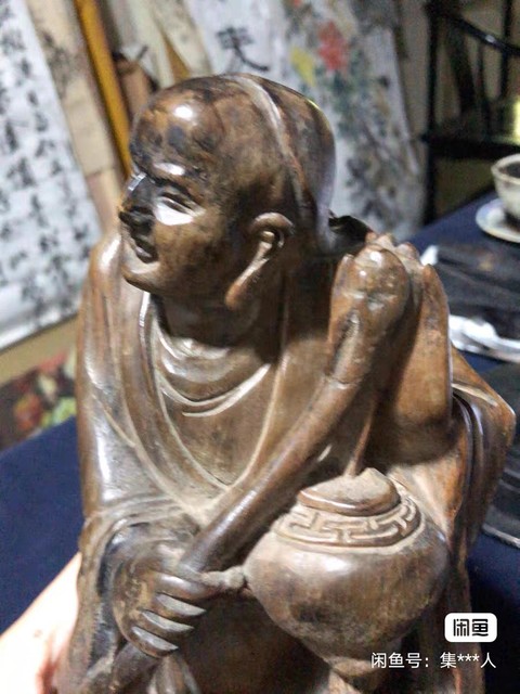 古玩雜項木雕人物真品鑒賞圖