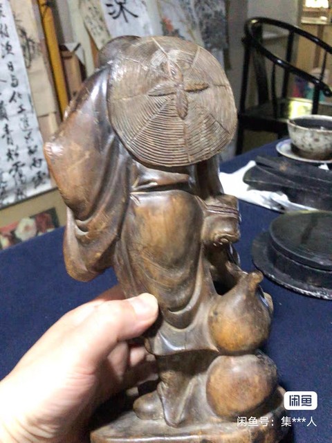 古玩雜項木雕人物真品鑒賞圖