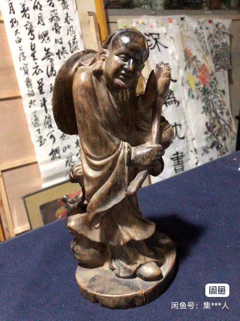 古玩雜項木雕人物真品鑒賞圖