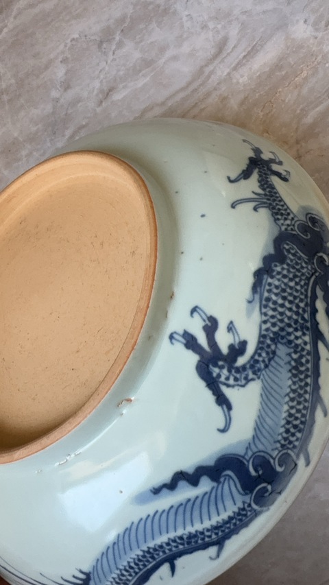 古玩陶瓷青花龍紋盤真品鑒賞圖