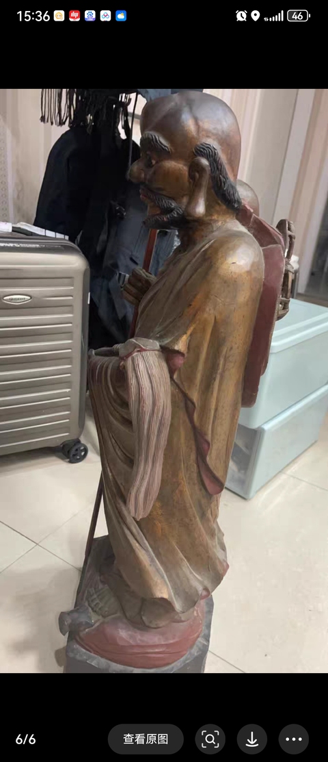 古玩雜項木雕人物立像真品鑒賞圖