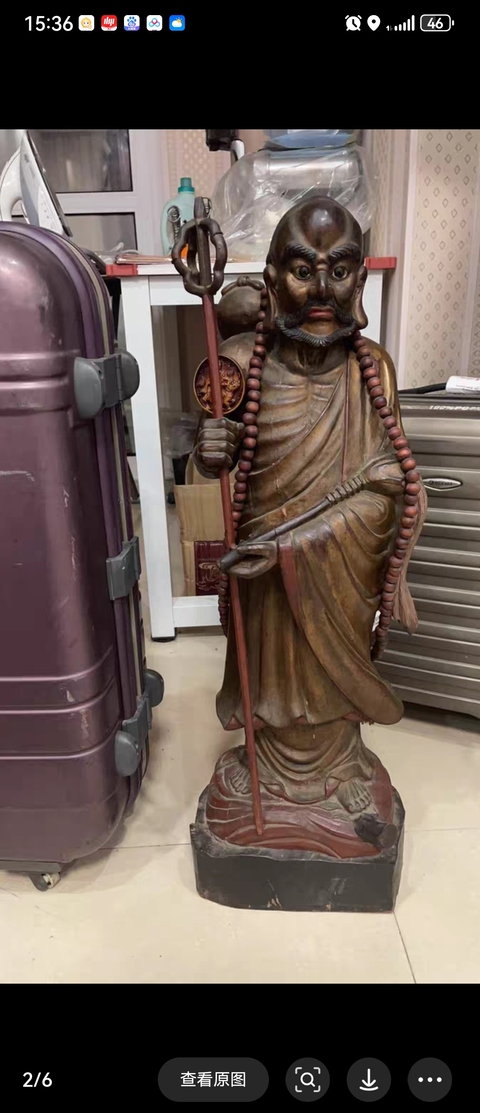 古玩雜項木雕人物立像真品鑒賞圖