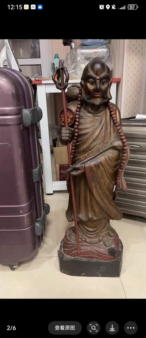 古玩雜項木雕人物立像真品鑒賞圖