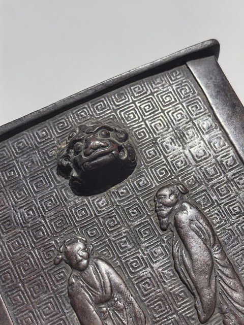 古玩銅器方型獅耳爐真品鑒賞圖