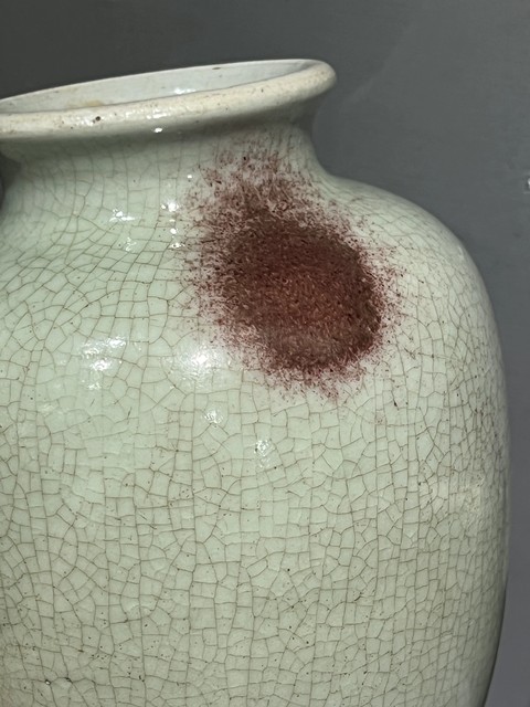 古玩陶瓷哥釉釉里紅罐真品鑒賞圖