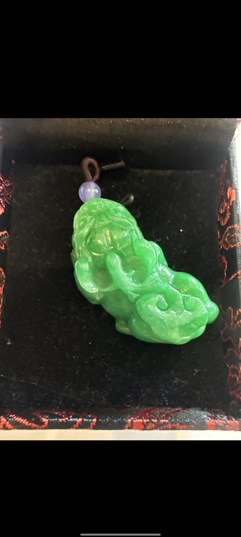 古玩玉器天然翡翠貔貅真品鑒賞圖