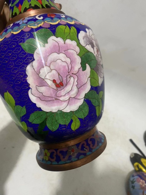 古玩銅器景泰藍瓶真品鑒賞圖
