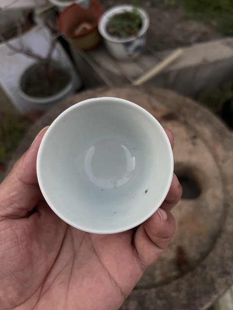古玩陶瓷墨彩花卉紋杯真品鑒賞圖