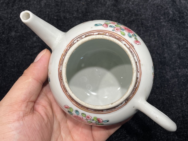 古玩陶瓷博古圖粉彩執壺真品鑒賞圖