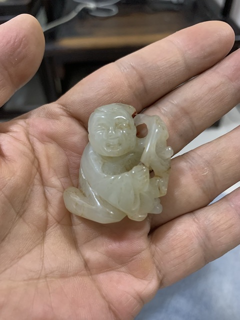 古玩玉器和田玉童子真品鑒賞圖