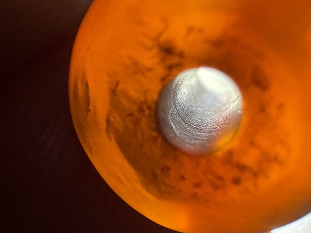 古玩玉器遼平頭瑪瑙珠真品鑒賞圖