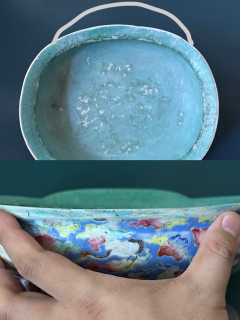 古玩陶瓷清·咸豐云鶴紋細(xì)路粉彩貢盤拍賣，當(dāng)前價(jià)格2380元