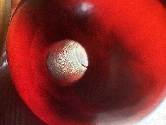 古玩玉器遼平頭瑪瑙珠真品鑒賞圖