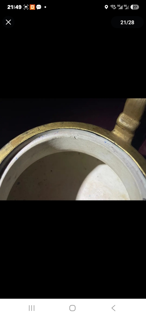 古玩陶瓷爐鈞釉描金粉彩人物三足雙耳爐真品鑒賞圖