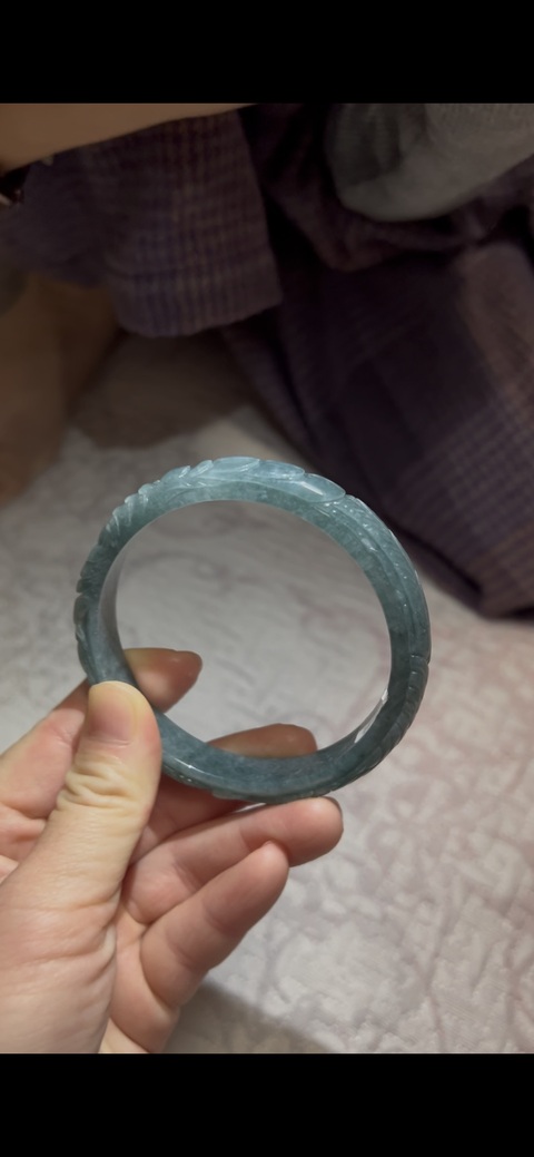 古玩玉器天然翡翠手鐲真品鑒賞圖