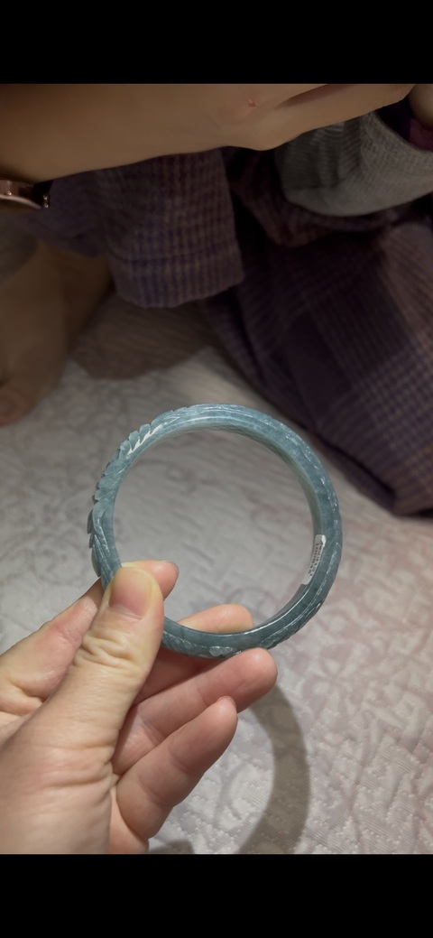 古玩玉器天然翡翠手鐲真品鑒賞圖