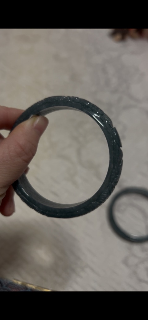古玩玉器天然翡翠手鐲真品鑒賞圖