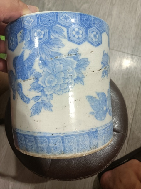 古玩陶瓷獅紋青花香爐真品鑒賞圖