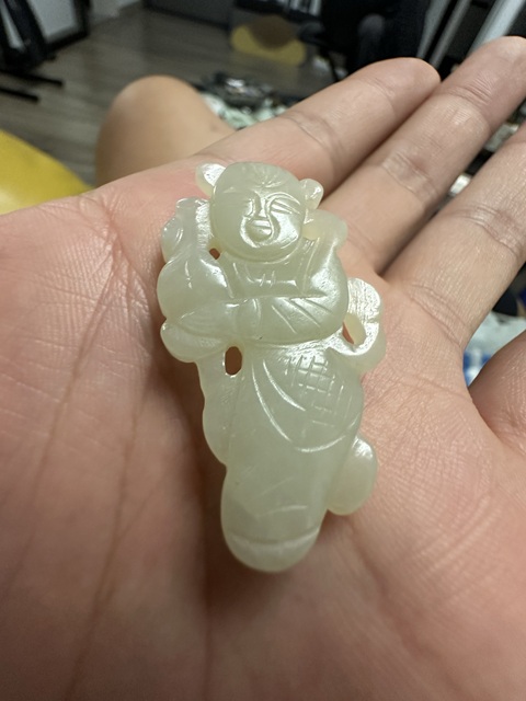 古玩玉器童子花片真品鑒賞圖