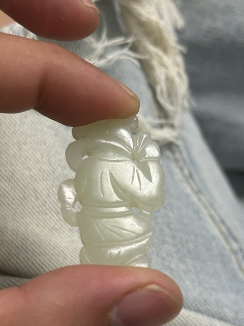 古玩玉器童子花片真品鑒賞圖