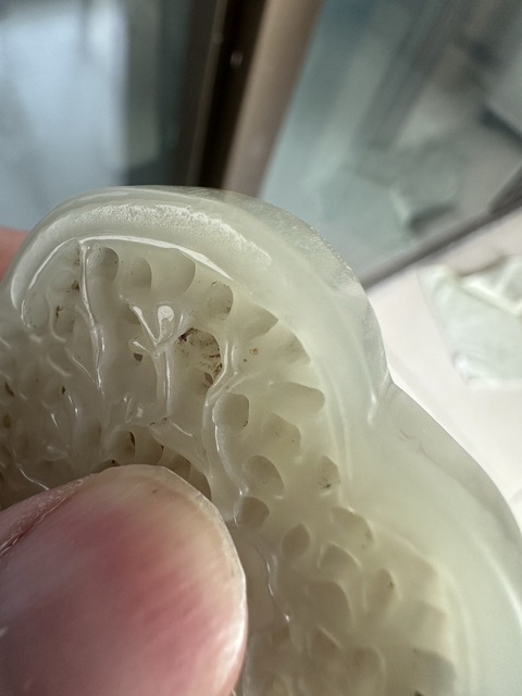 古玩玉器和田玉香囊掛件真品鑒賞圖