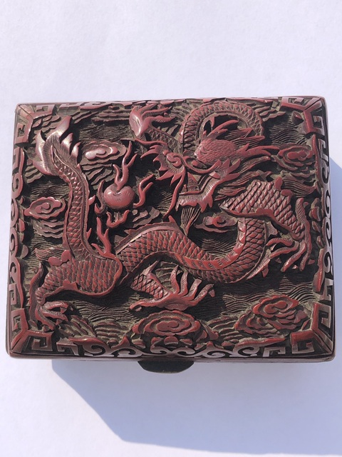 古玩雜項剔紅漆盒真品鑒賞圖