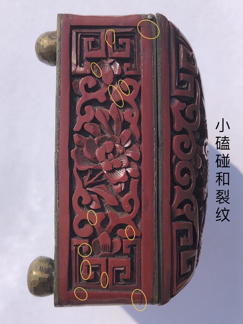 古玩雜項剔紅漆盒真品鑒賞圖