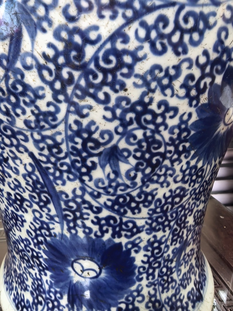 古玩陶瓷花卉紋青花將軍罐真品鑒賞圖