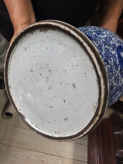 古玩陶瓷花卉紋青花將軍罐真品鑒賞圖