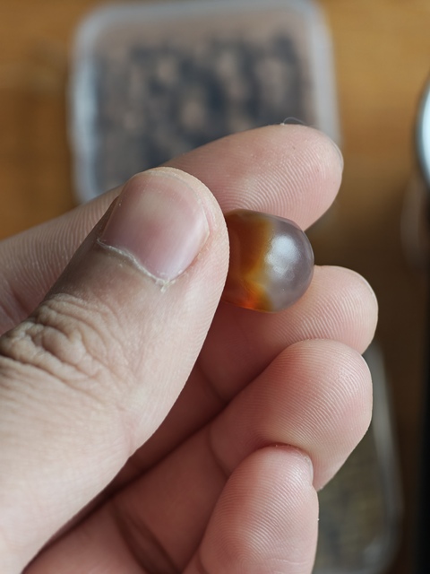 古玩玉器老瑪瑙珠真品鑒賞圖