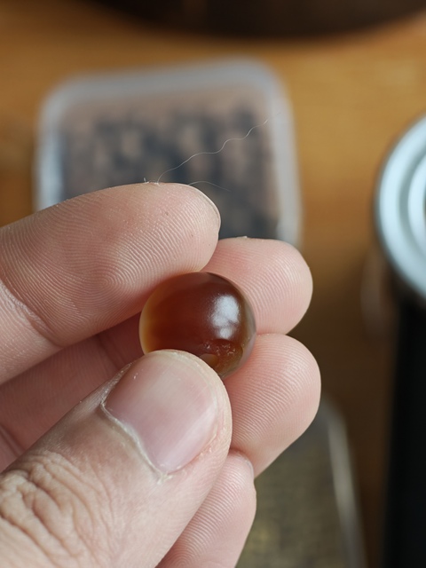 古玩玉器老瑪瑙珠真品鑒賞圖