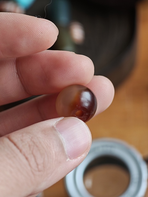 古玩玉器老瑪瑙珠真品鑒賞圖