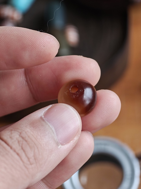 古玩玉器老瑪瑙珠真品鑒賞圖