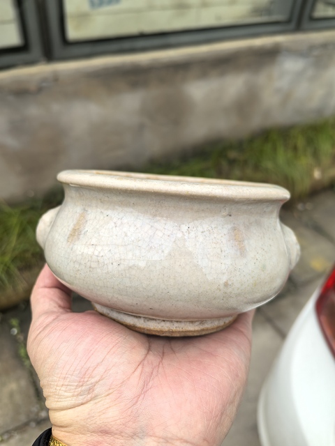 古玩陶瓷哥釉獅耳爐真品鑒賞圖