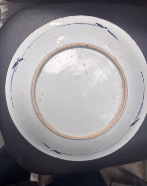 古玩陶瓷青花花卉紋盤真品鑒賞圖