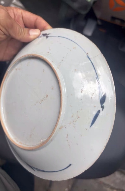 古玩陶瓷青花花卉紋盤真品鑒賞圖