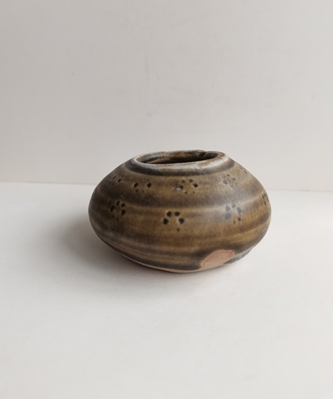 古玩陶瓷長沙窯青釉印花水盂真品鑒賞圖
