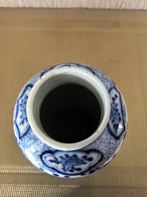 古玩陶瓷喜報(bào)平安青花雞腿瓶真品鑒賞圖