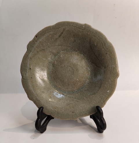 古玩陶瓷元末明初-龍泉青釉劃花洗拍賣,當前價格3999元