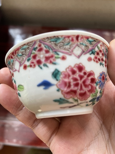 古玩陶瓷雍正·粉彩花卉紋杯 真品鑒賞圖