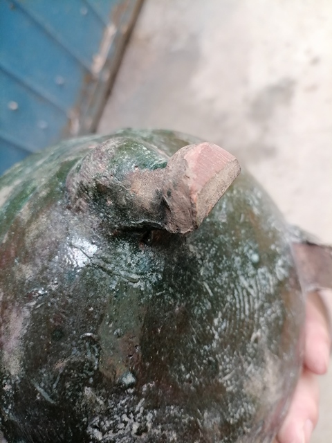 古玩陶瓷漢綠釉鼎真品鑒賞圖