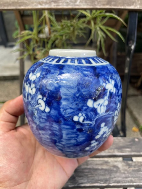 古玩陶瓷青花冰梅罐真品鑒賞圖