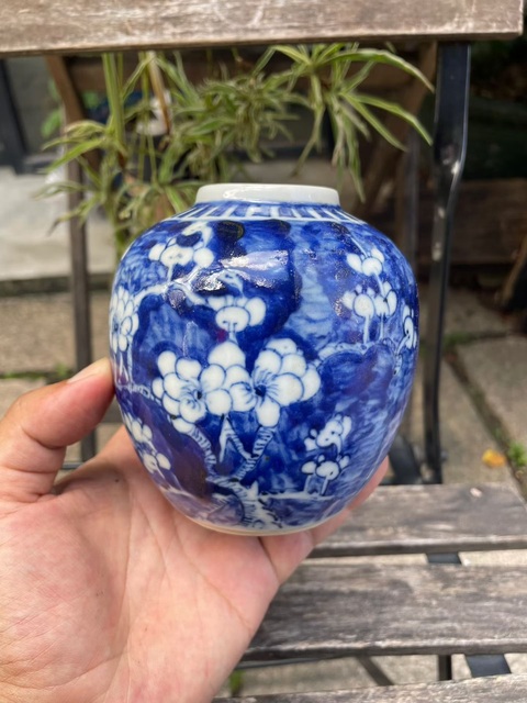 古玩陶瓷青花冰梅罐真品鑒賞圖